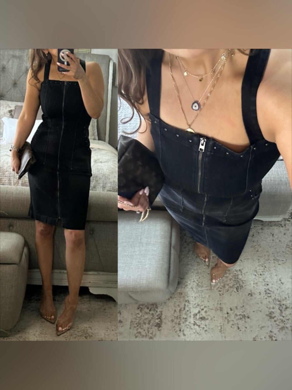 LAST ONE 🩷 Midnight Black Soft Denim Dress